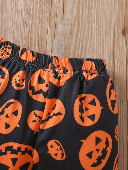 Halloween Cozy Sets – Leggings & Long Sleeve Tops in Pumpkin, Dino & Jack-o’-Lantern