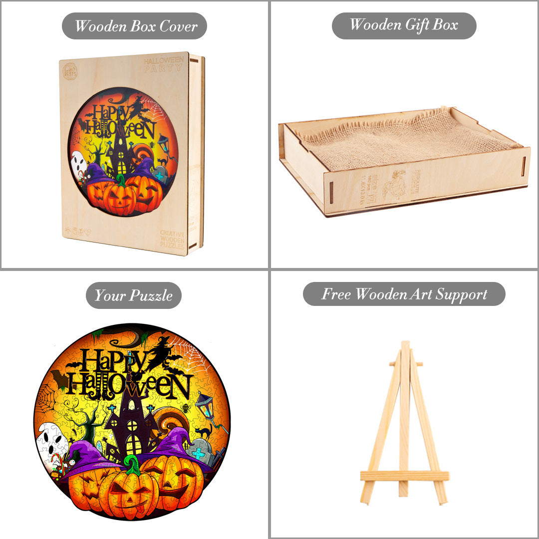 Halloween Scene Wooden Puzzle