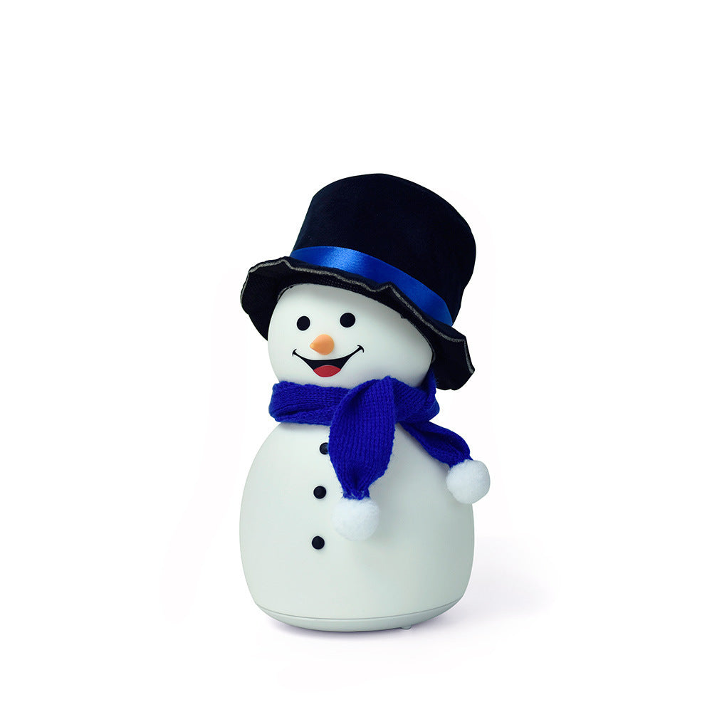 Soft Touch LED Snowman Night Light – Portable Color-Changing Lamp for Kids