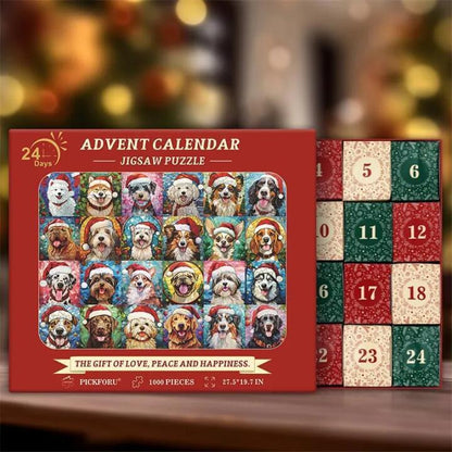 Adorable Santa Dogs Christmas Advent Calendar Puzzle