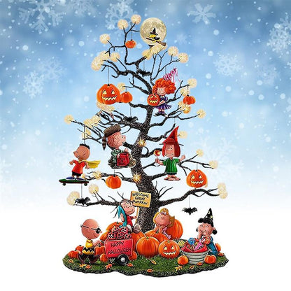 Charlie Brown Glowing Halloween Pumpkin Ornament Tree