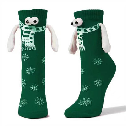 Magnetic Hand-Holding Christmas Socks