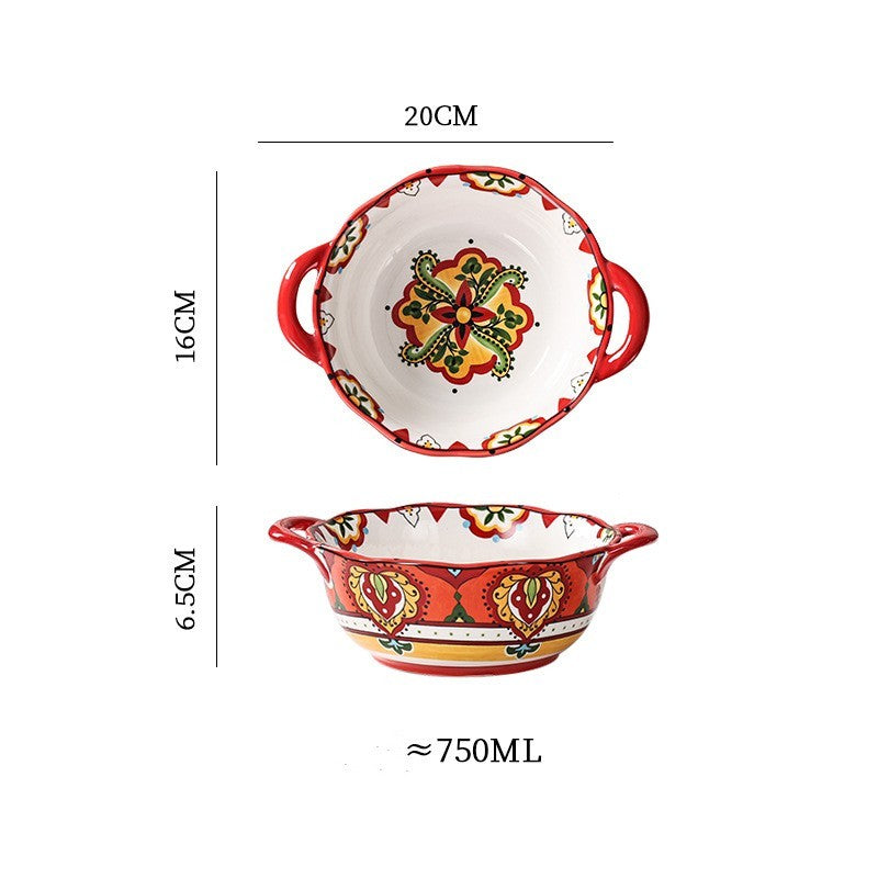 Double Ear Ceramic Soup Bowl