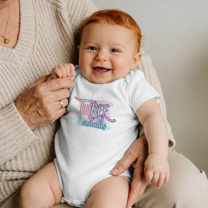 Pastel Wild One Milestone Baby Bodysuit-Three Months