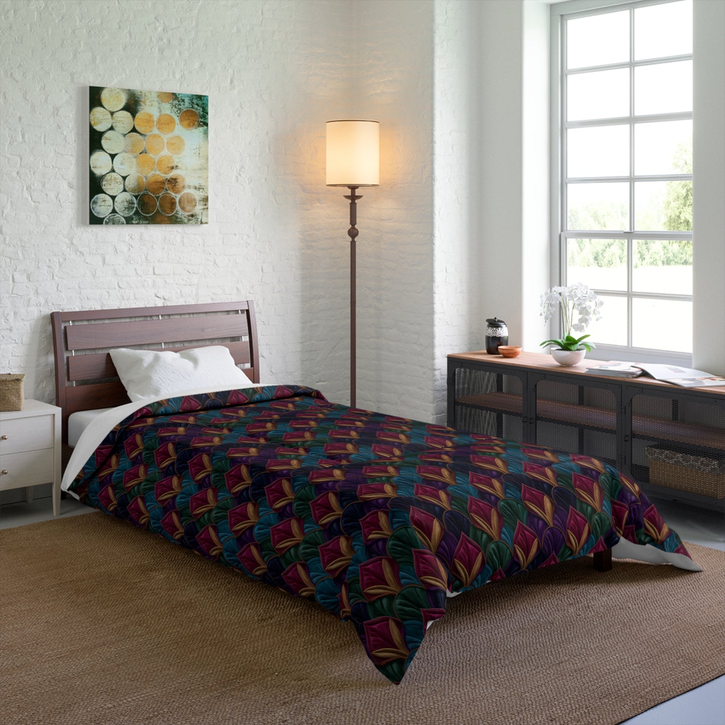 Velvet Night Garden Print Basic Bedding Set