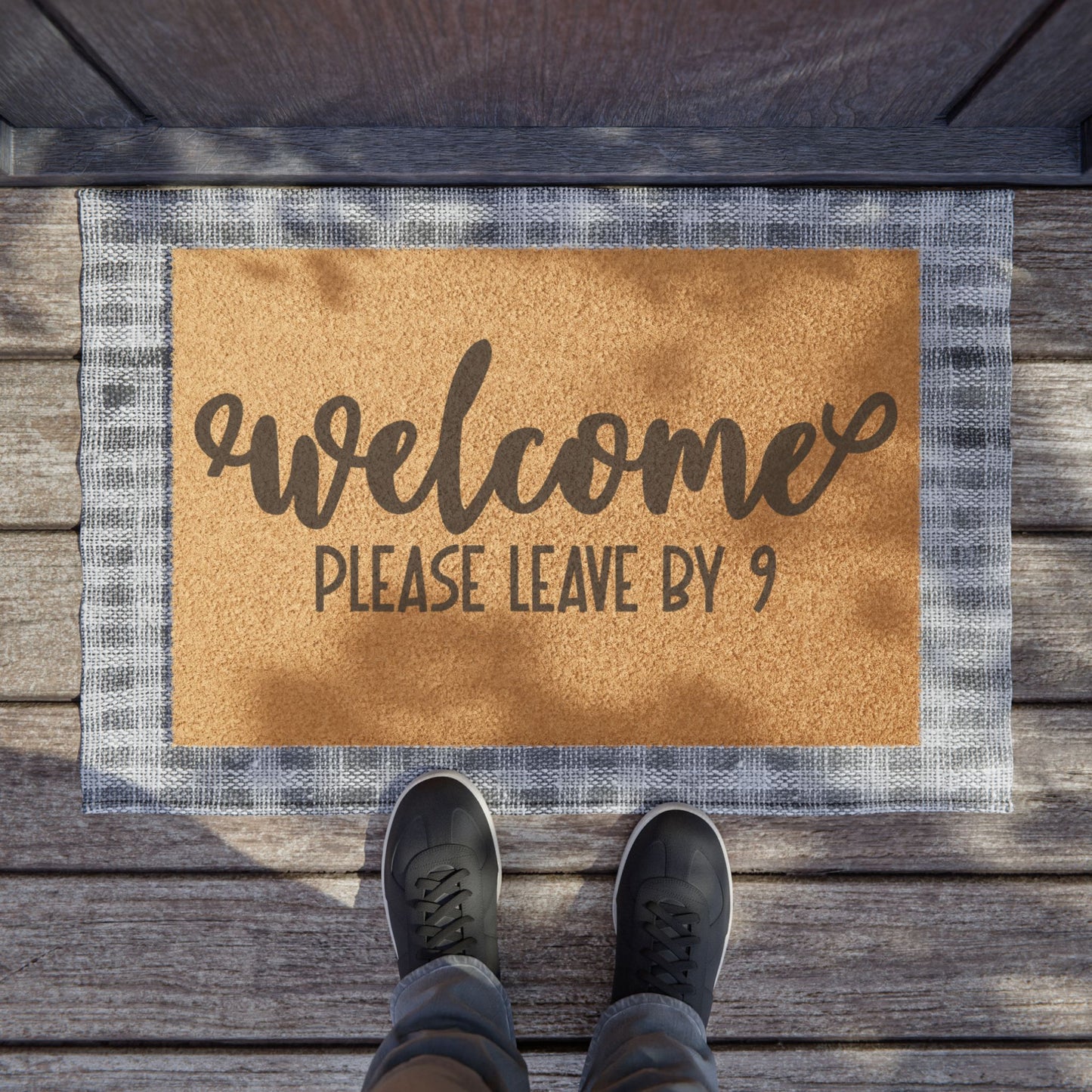 Welcome Please Leave By 9 Coconut Fiber Doormat