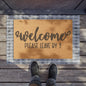 Welcome Please Leave By 9 Coconut Fiber Doormat