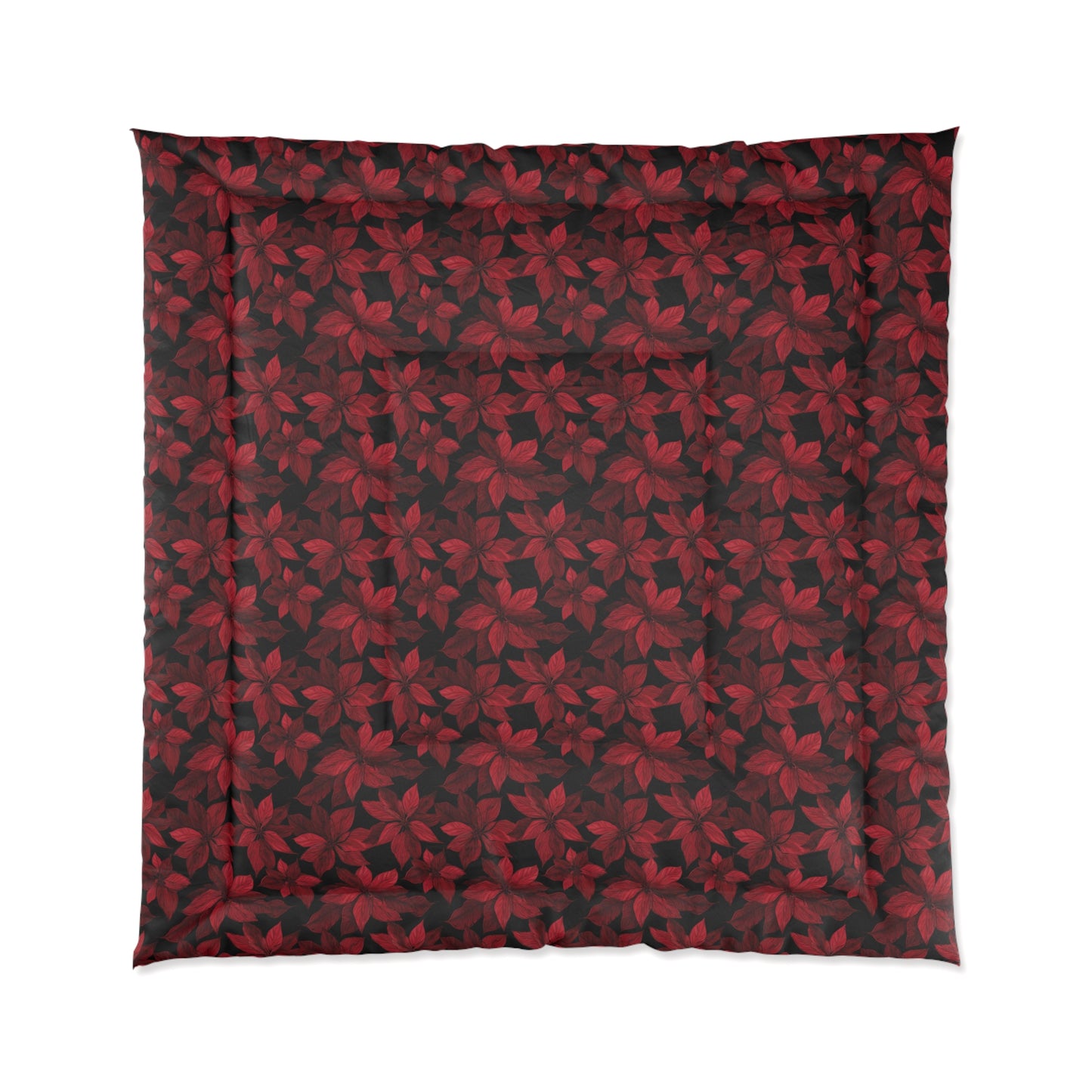 Midnight Poinsettia Garden Comforter