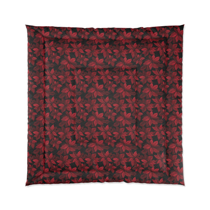 Midnight Poinsettia Garden Comforter