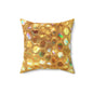 Golden Prism Grid Throw Pillow