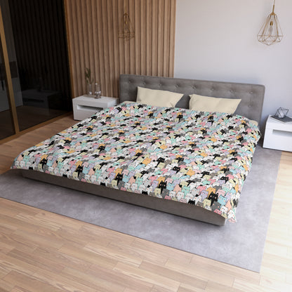 Cartoon Cats Microfiber Duvet Cover