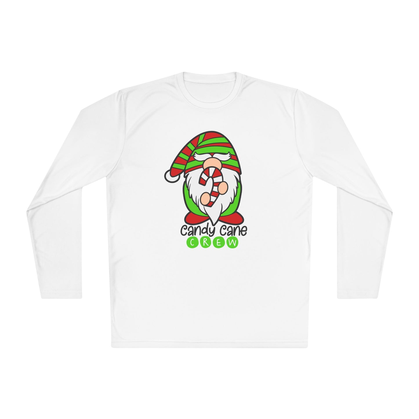 Candy Cane Crew Gnome Adult Long Sleeve Tee
