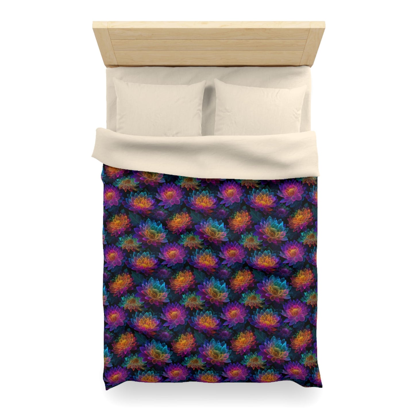 Luminous Lotus Microfiber Duvet Cover