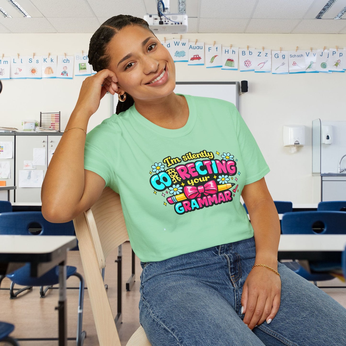 I'm Silently Correcting Your Grammar (Colorful) Adult T-shirt