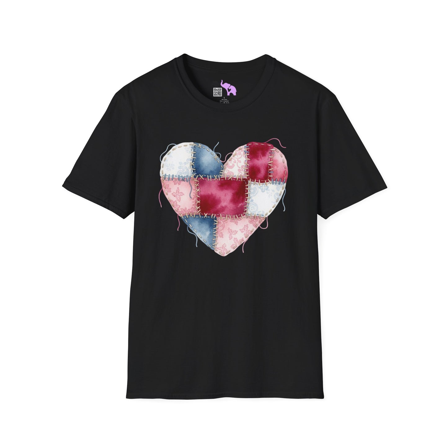 Patchwork Quilt Heart Adult T-shirt