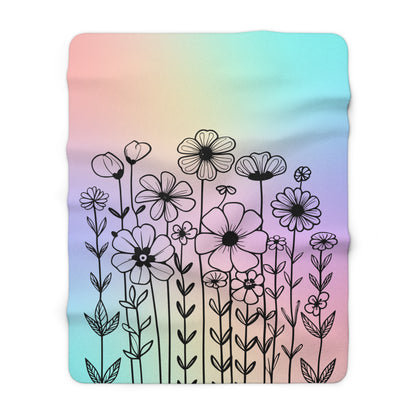 Spring Bloom Sherpa Fleece Blanket