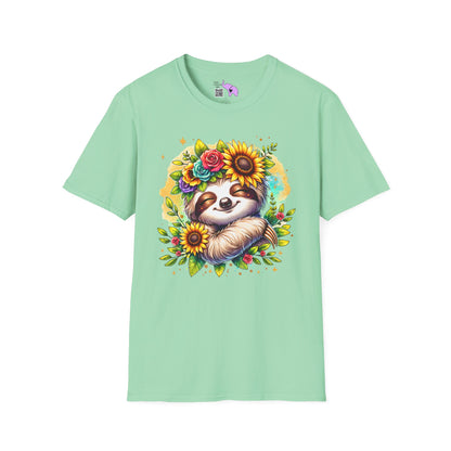 Flowery Sloth Adult T-shirt