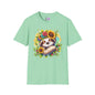 Flowery Sloth Adult T-shirt
