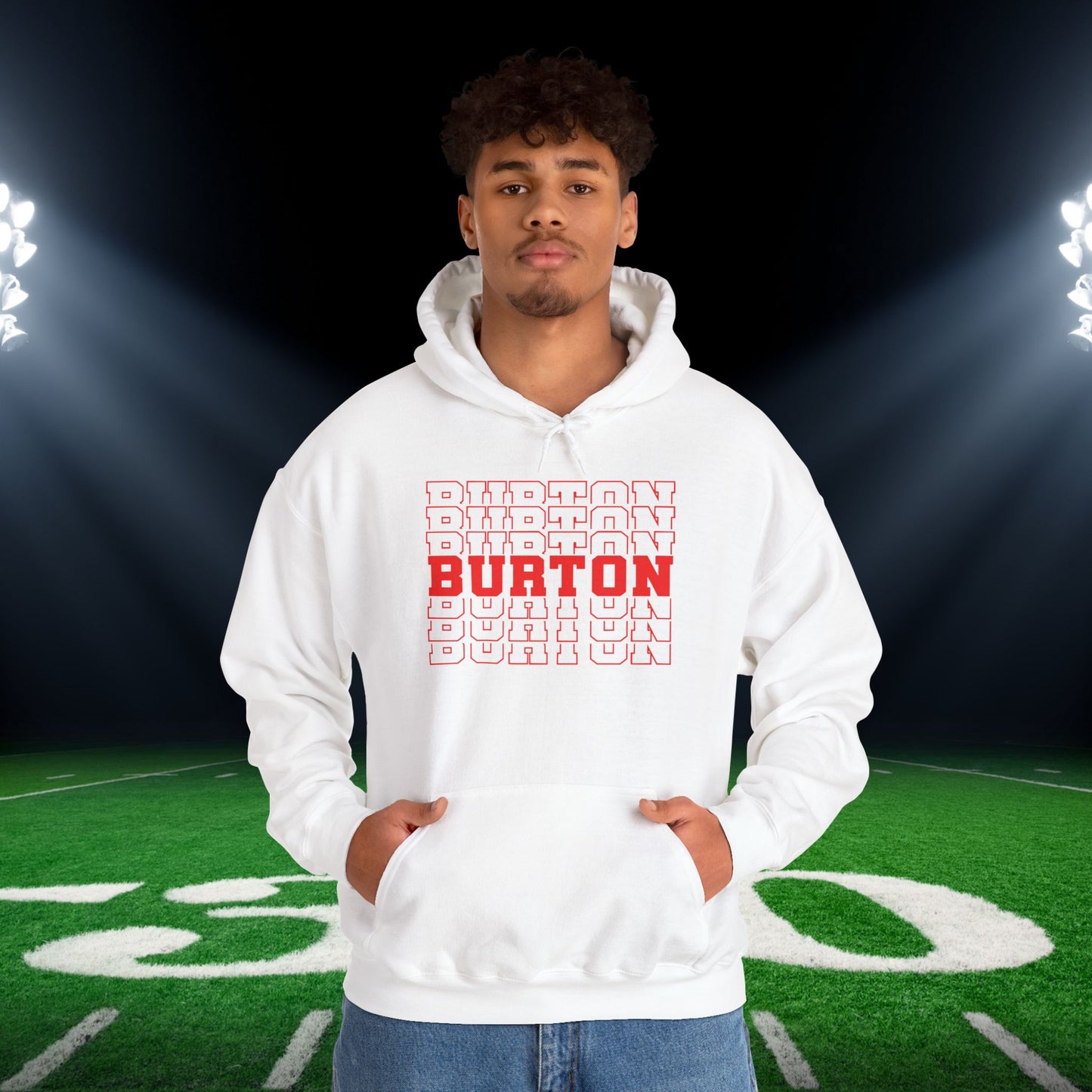 Burton (Stacked) Adult Heavy Blend™ Hooded Sweatshirt