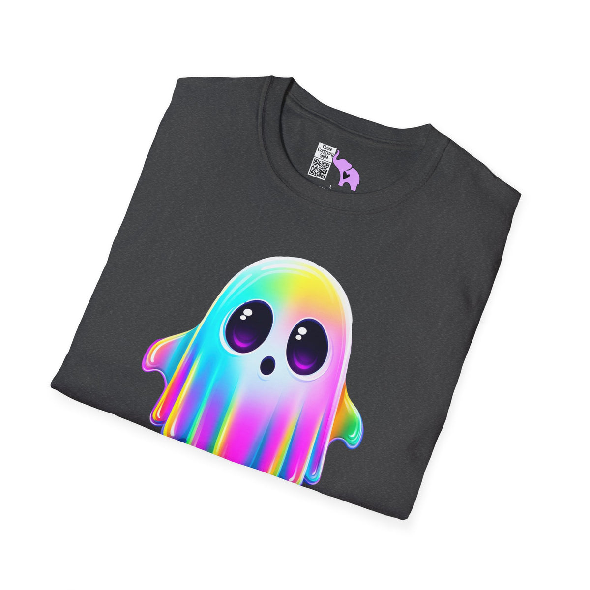 Neon Ghostly Boo Adult T-shirt