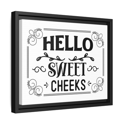 Hello Sweet Cheeks 2 Framed Canvas Bathroom Art