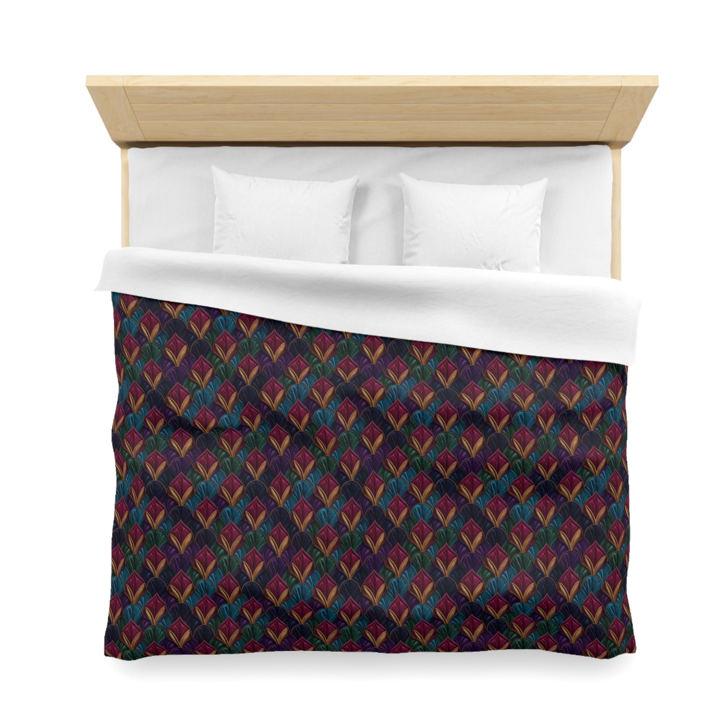 Velvet Night Garden Print Microfiber Duvet Cover