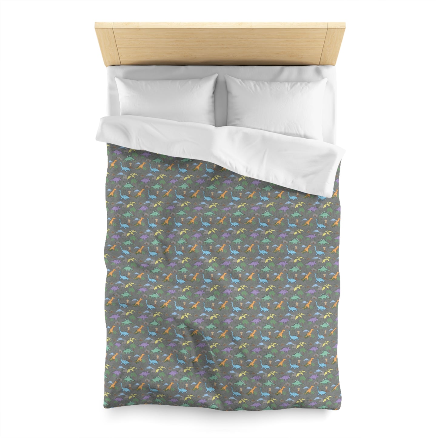 Prehistoric Playtime Microfiber Duvet Cover