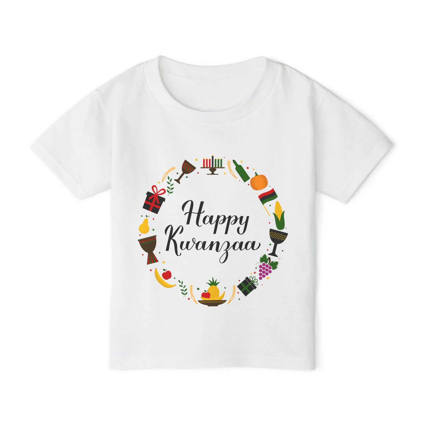 Happy Kwanzaa Wreath Heavy Cotton™ Toddler T-shirt