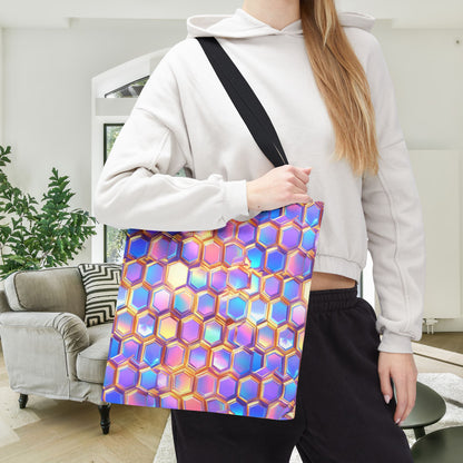 Aurora Hexagons Canvas Tote Bag