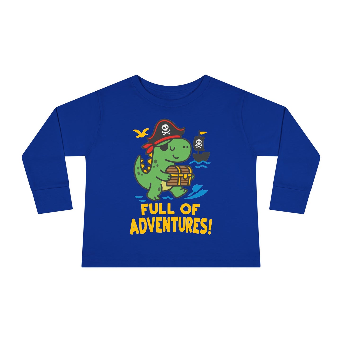 Full of Adventures (Dinosaur Pirate) Toddler Long Sleeve Tee