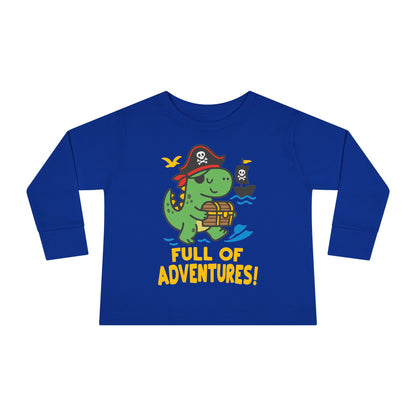 Full of Adventures (Dinosaur Pirate) Toddler Long Sleeve Tee