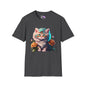 Cute Colorful Kitten in Flowers 3 Adult T-shirt