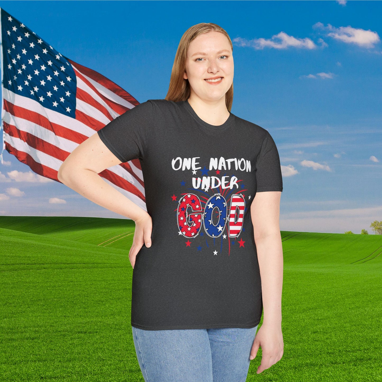 One Nation Under God Adult T-shirt