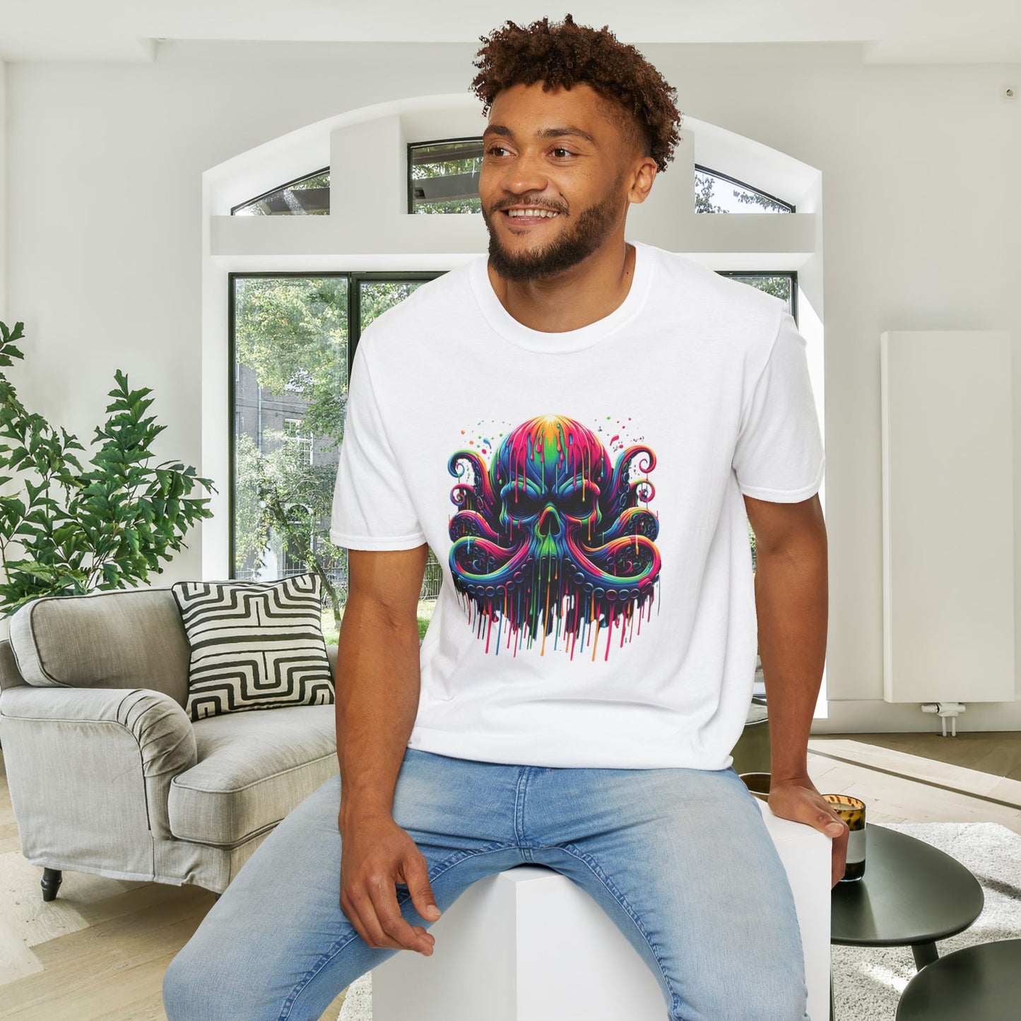 Colorful Skeleton Octopus Adult T-shirt