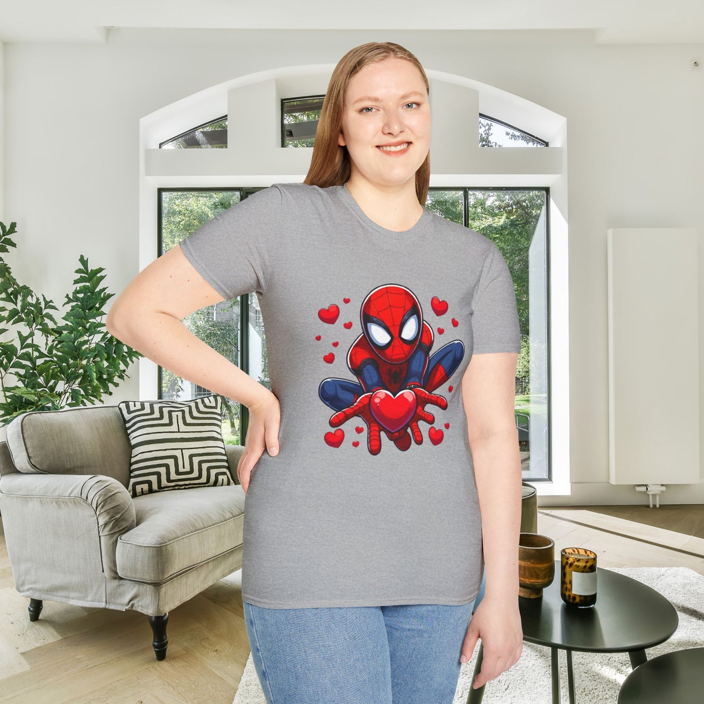 Valentines Spiderman Adult Unisex Tshirt