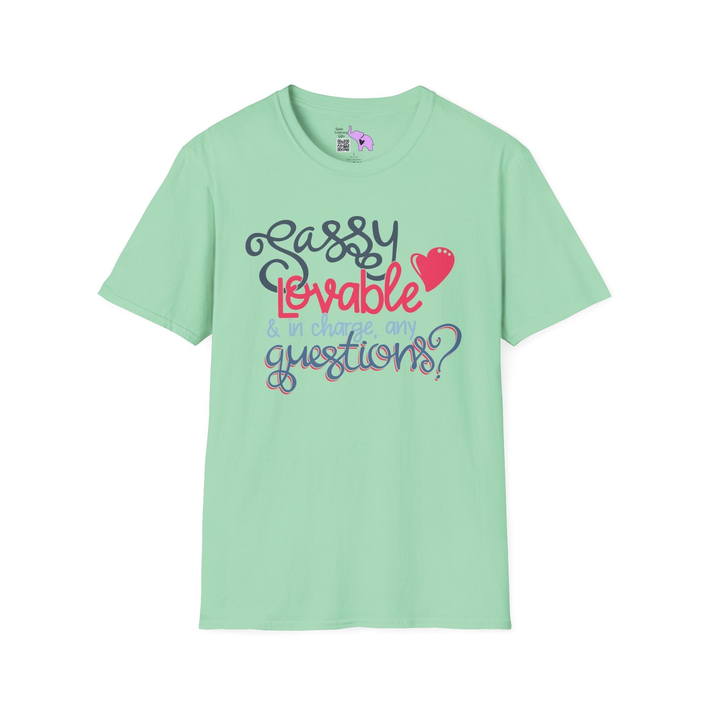 Sassy, Loveable, & In Charge Any Questions? Adult T-shirt