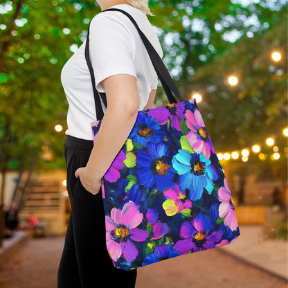 Watercolor Daisies Canvas Tote Bag