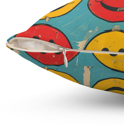 Retro Grins Throw Pillow