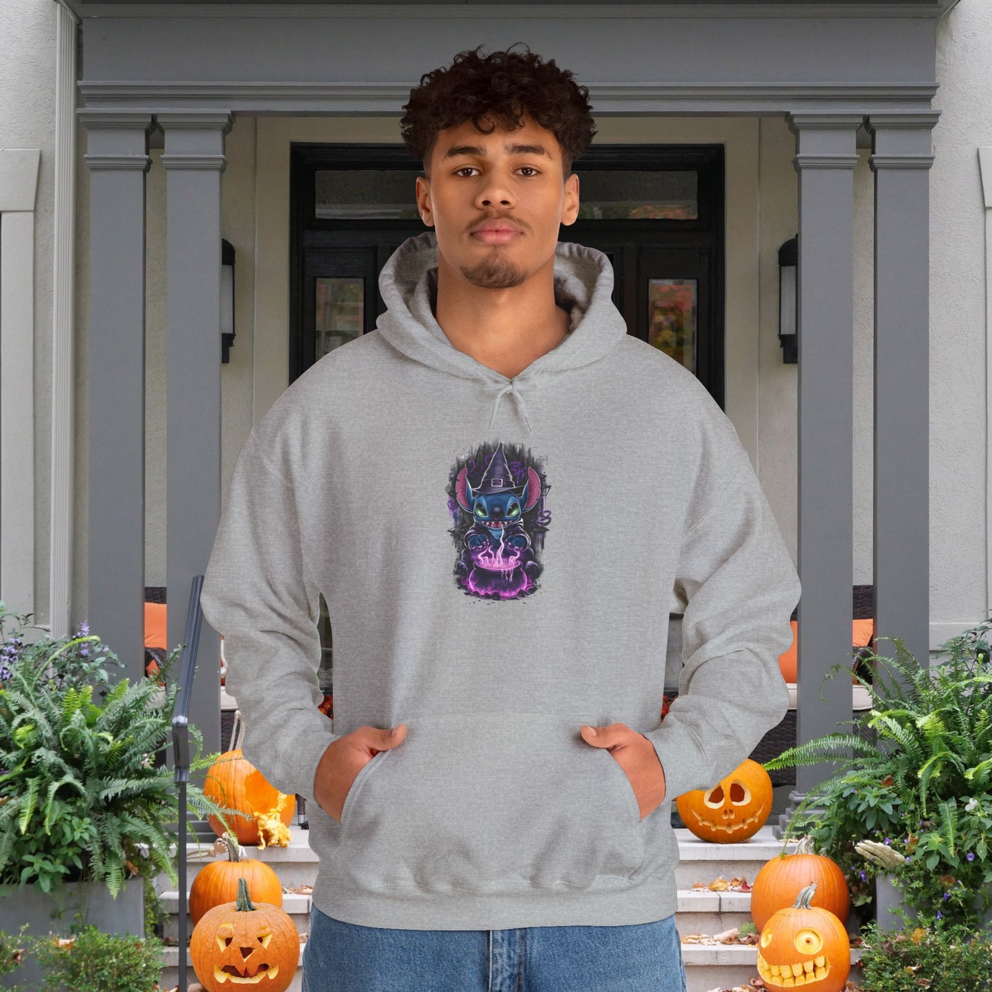 Spooky Stitch w/Cauldron Heavy Blend™ Hooded Sweatshirt