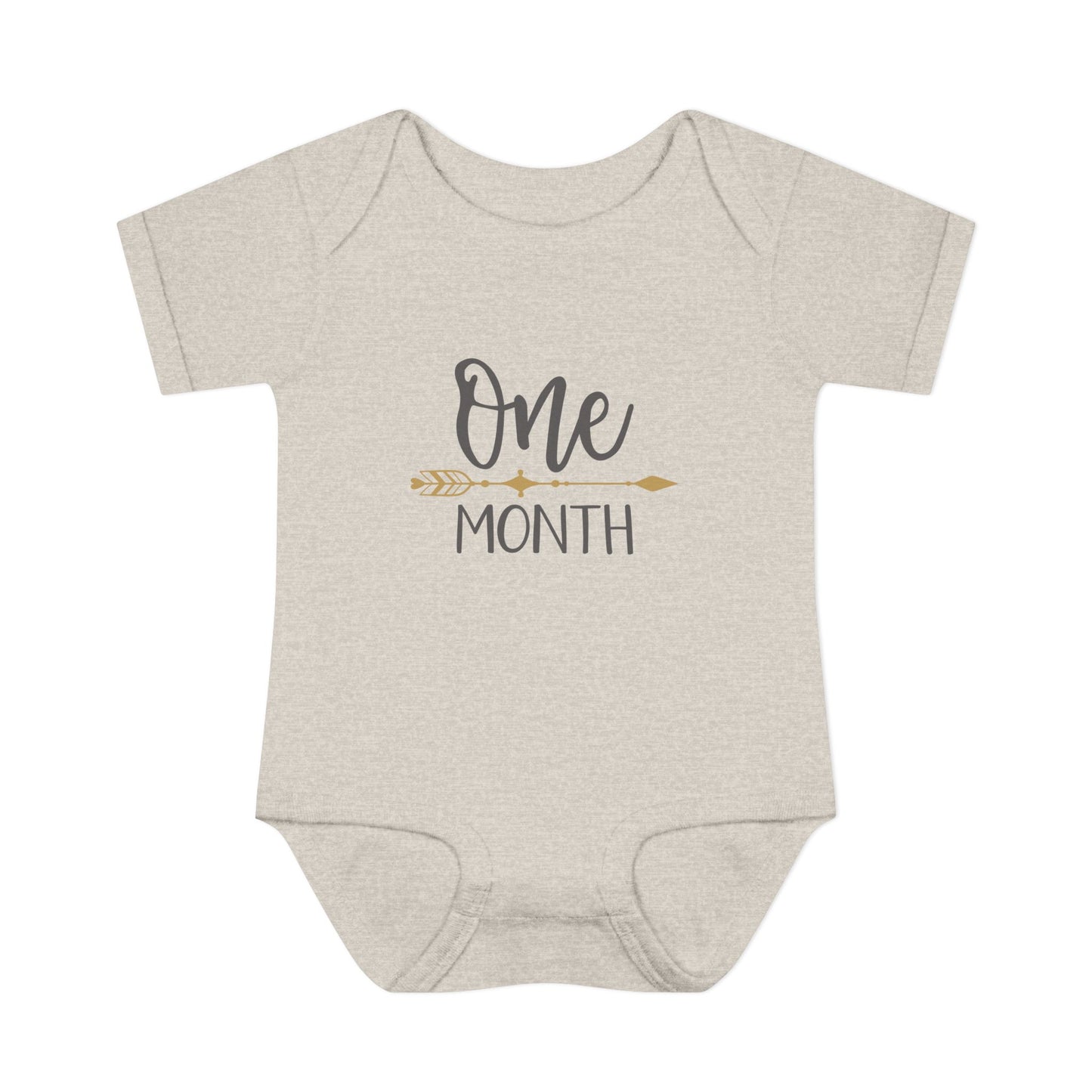 Golden Arrow Milestone Baby Bodysuit-One Month