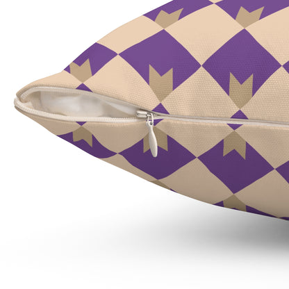 Diamond Bloom-Amethyst & Cream Throw Pillow