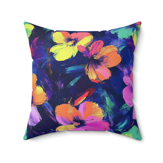 Watercolor Flowers Throw Pillow