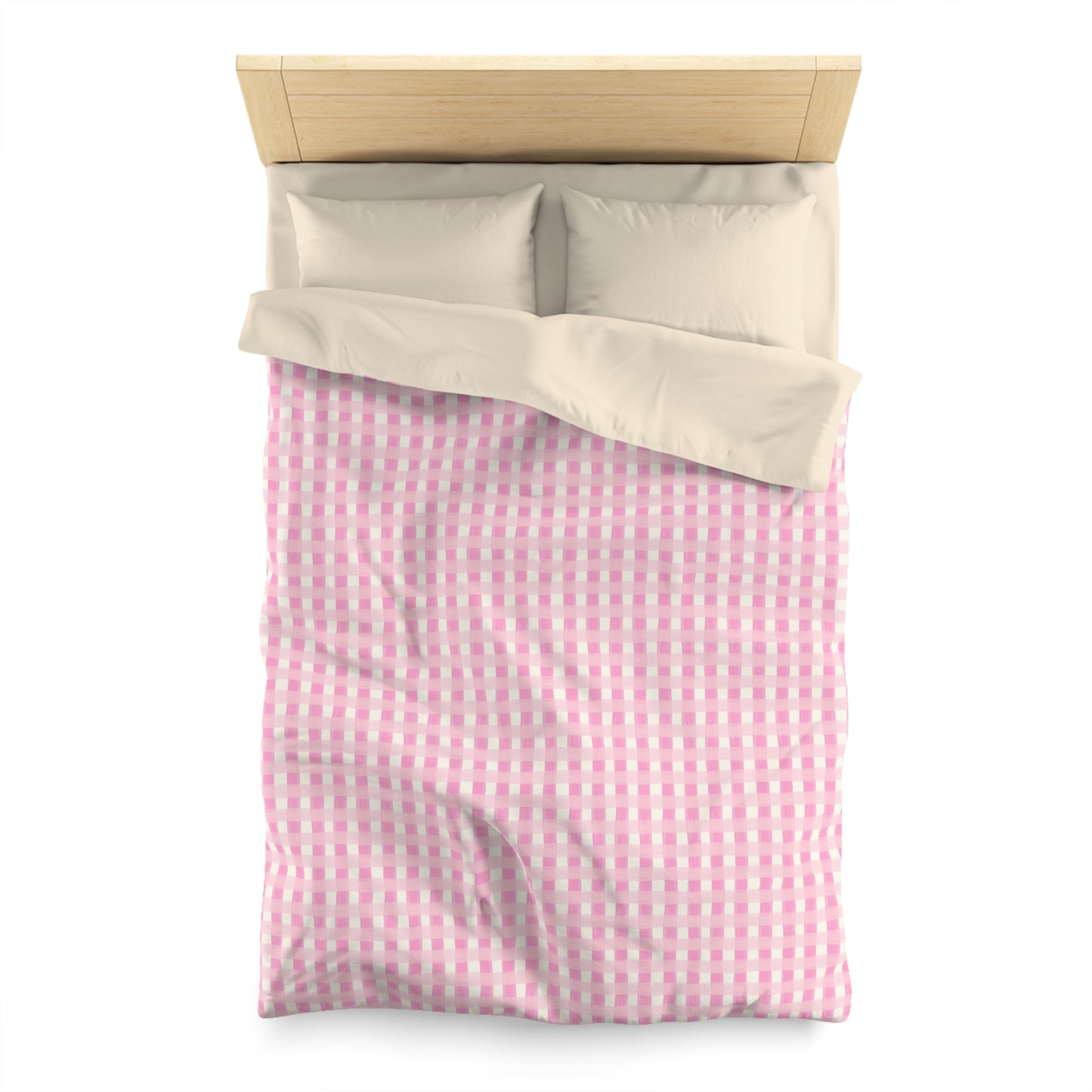 Dreamy Rose Gingham Microfiber Duvet Cover