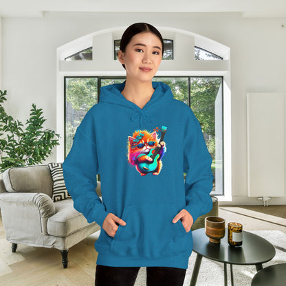 Colorful Guitar Kitten Heavy Blend™ Hooded Sweatshirt