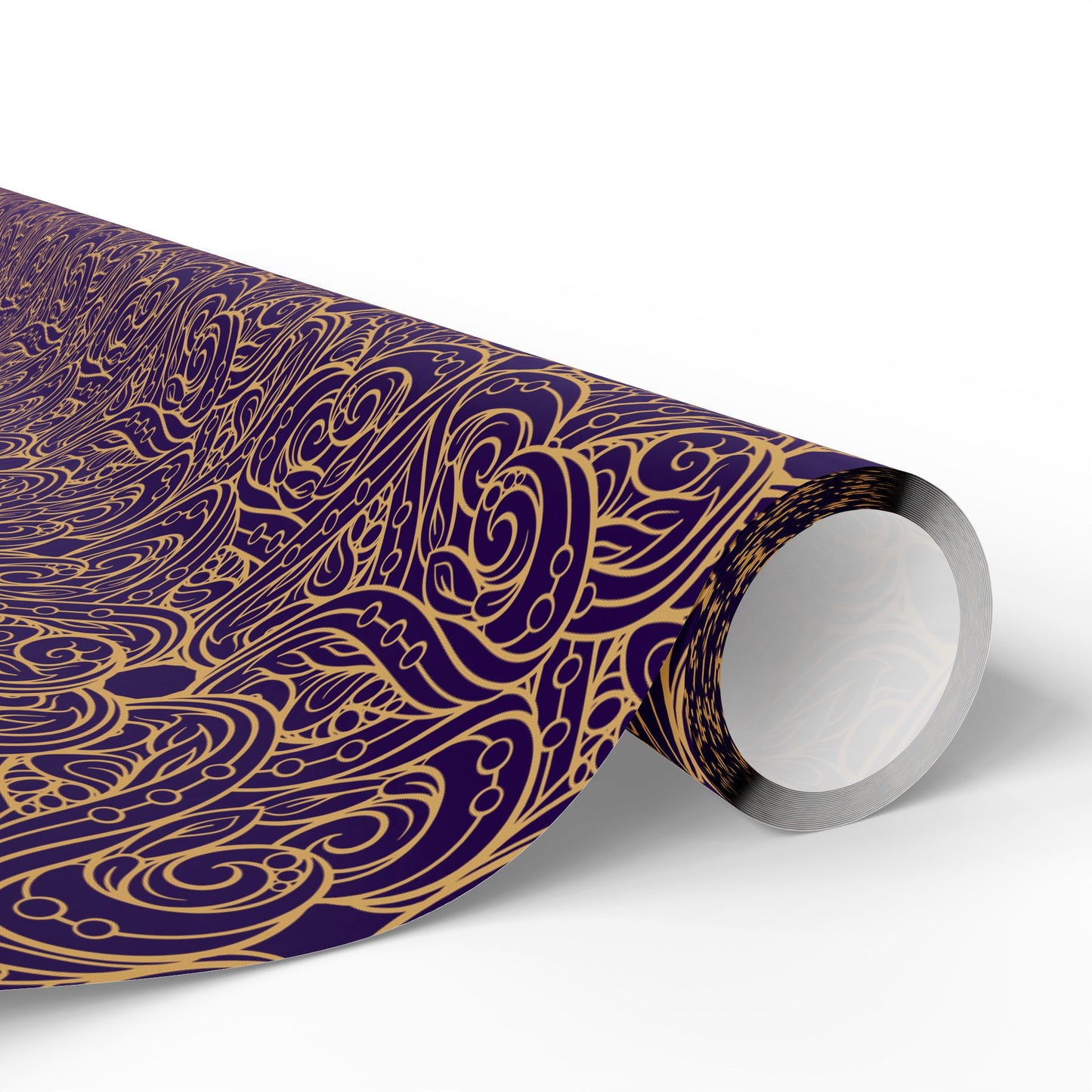 Golden Amethyst Radiance Mandala Wrapping Paper