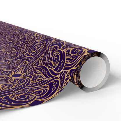 Golden Amethyst Radiance Mandala Wrapping Paper