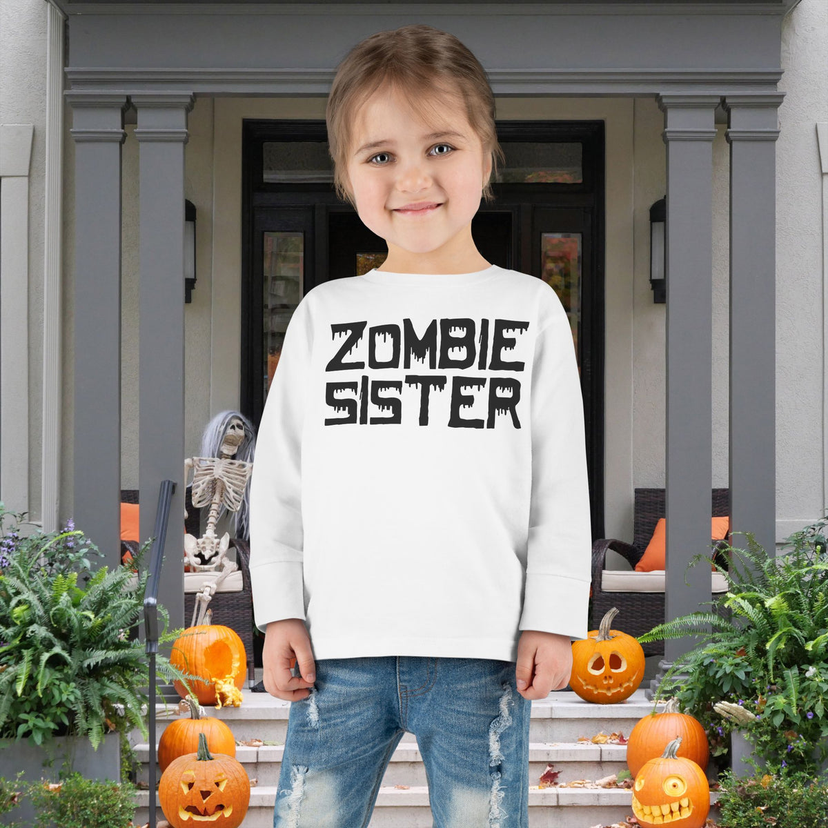 ""Zombie Sister Toddler Long Sleeve Tee