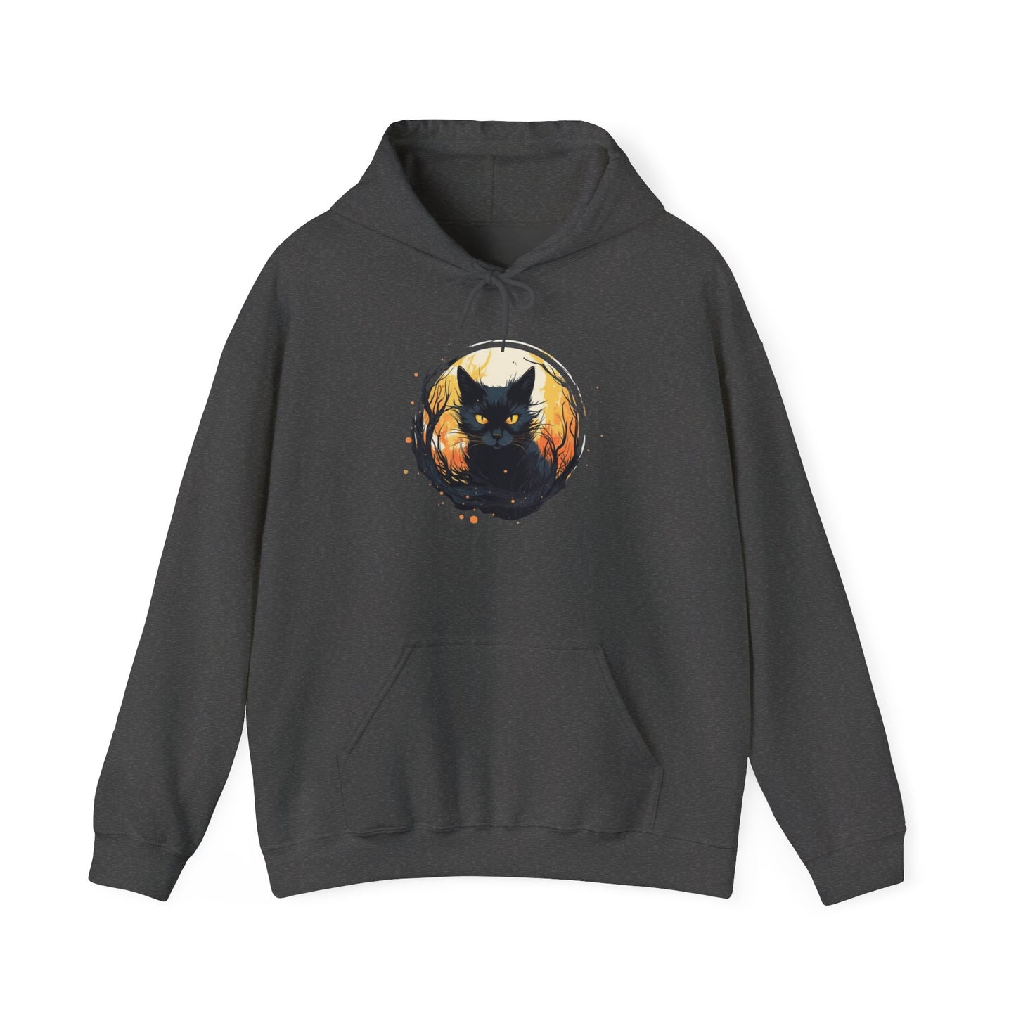 Creepy Black Cat 13 Heavy Blend™ Hooded Sweatshirt