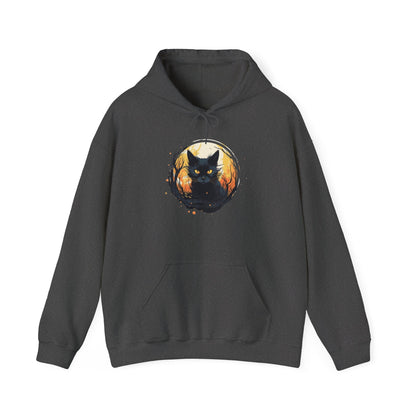 Creepy Black Cat 13 Heavy Blend™ Hooded Sweatshirt
