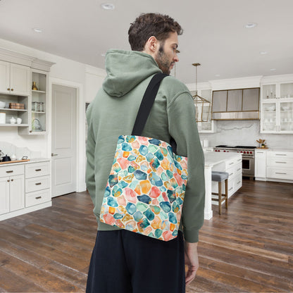 Ocean Pebble Drift Canvas Tote Bag